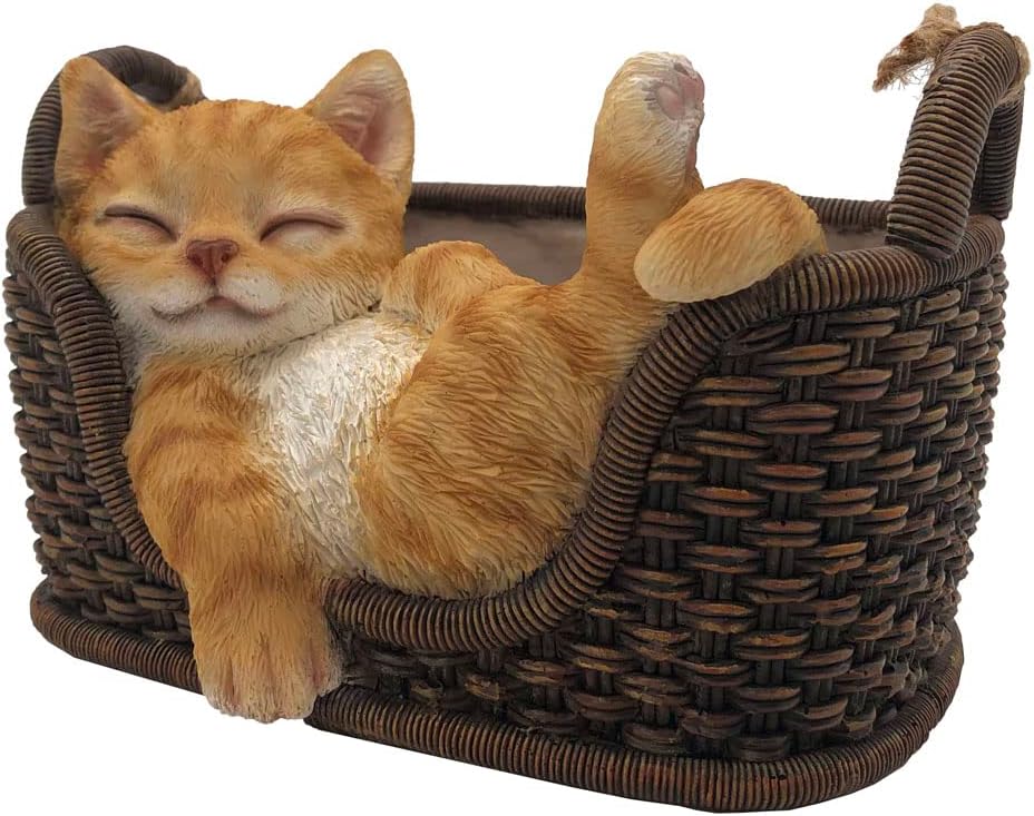 abc HOME | Gartenfigur schlafende Katze | 12 cm H