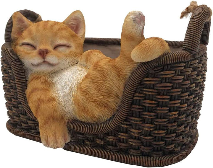 abc HOME | Gartenfigur schlafende Katze | 12 cm H