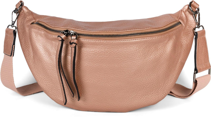 styleBREAKER Damen Halbmond Crossbody Schultertasche, abnehmbarer verstellbarer Schultergurt, Einfar