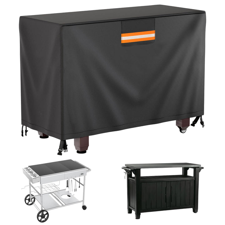 EVRBUL Tischwagen-Abdeckung, 137 cm (54’’) Aussengrill-Vorbereitungstischabdeckung passend für Keter