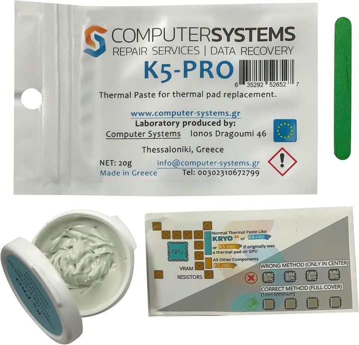 COMPUTERSYSTEMS REPAIR SERVICES DATA RECOVERY K5-PRO Viskose Wärmeleitpaste für Thermal-Pad Ersatz 2