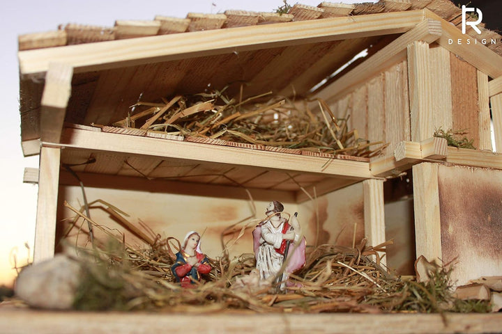 Weihnachtskrippe als Bausatz inkl. Dekomaterial und Anleitung, DIY Krippe zum Selberbauen, Einzeltei