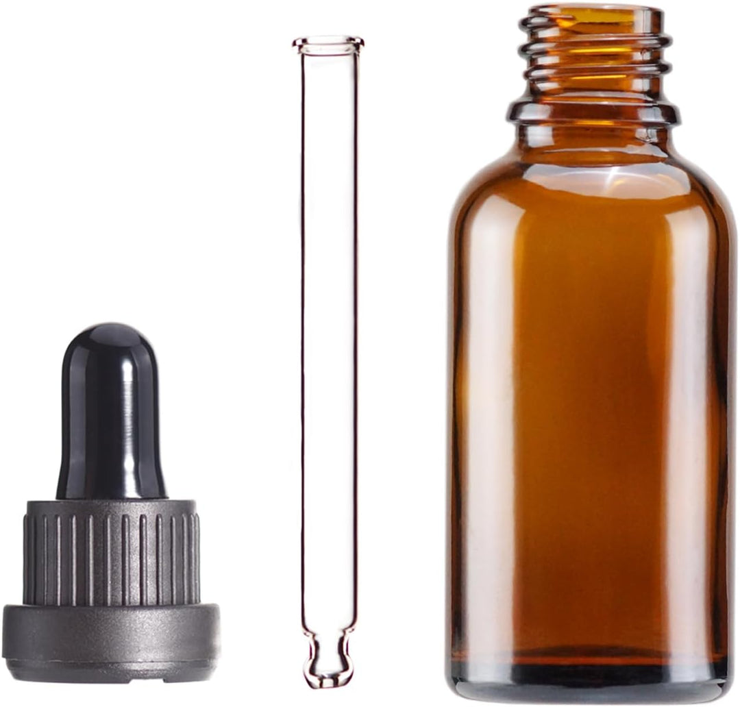 YIZHAO Pipettenflasche 30ml, Apothekerflasche Braunglas mit [Dropper Pipette Glas], Braunglasflasche