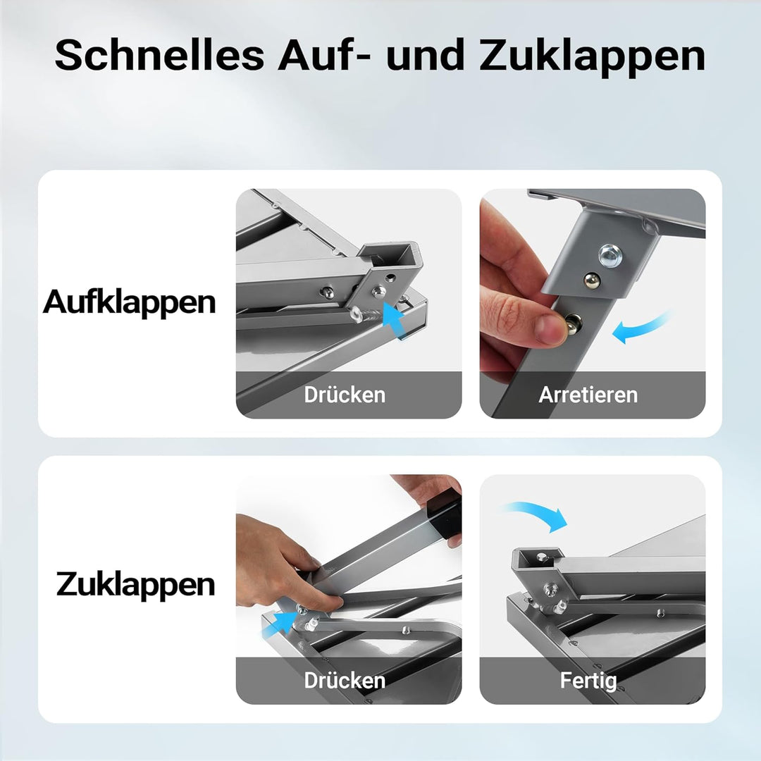 Wiltec Camping Trittstufe bis 150 kg Tritthocker klappbar aus Stahl Trittleiter mit 1 Stufe 740 x 47