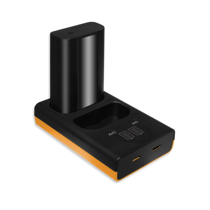 1x Premium-Akku 3500 mAh + Dual-Ladegerät (USB, mit LCD) für DMW-BLJ31 kompatibel mit Panasonic Lumi