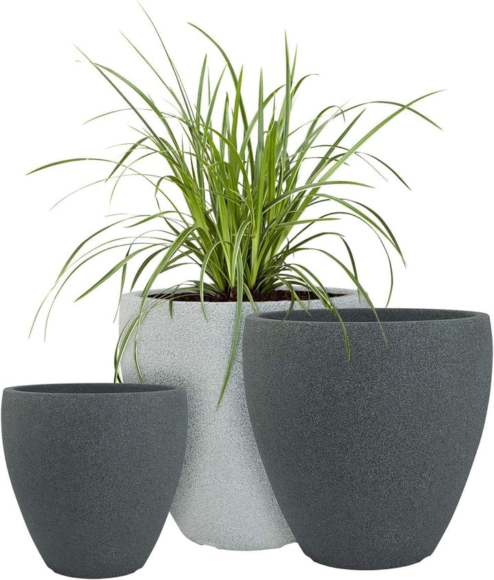 Pflanzwerk® Pflanzkübel Kunststoff Cup Grau Ø56cm Blumentopf *Frostbeständige Blumenkübel* *100% ÖKO