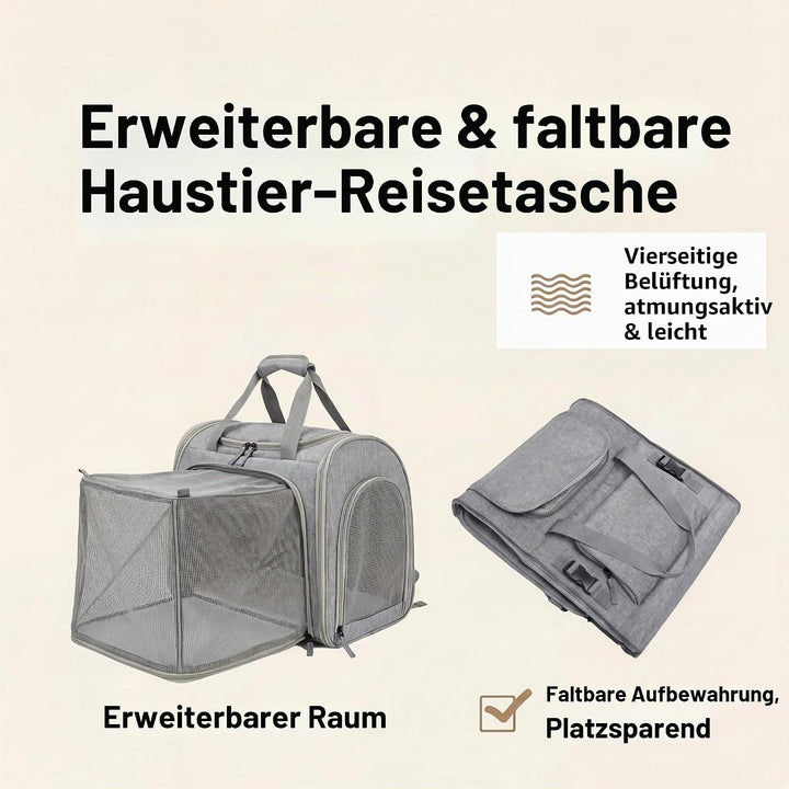 Atmungsaktiver Katzenrucksack, erweiterbarer &amp; Faltbarer Haustier-Reiserucksack, Transportrucksack f