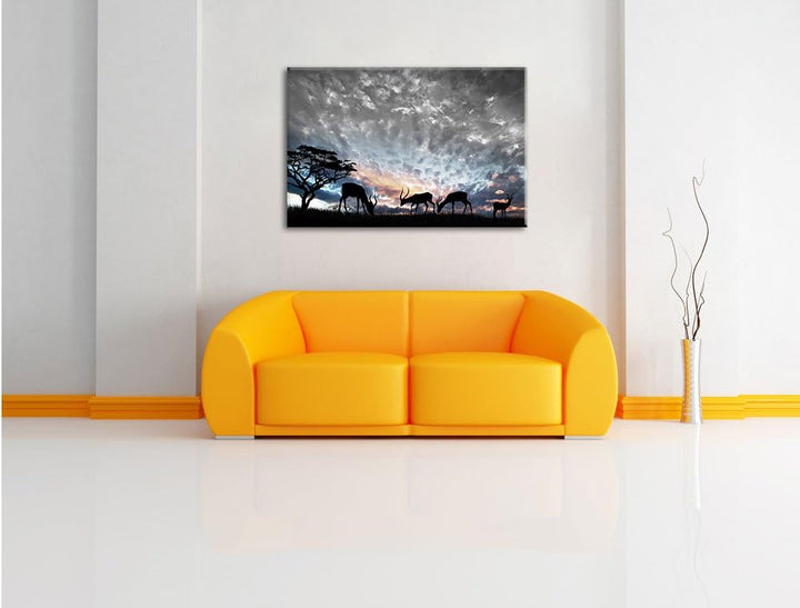 Pixxprint Tiere in der Natur als Leinwandbild | Grösse: 100x70 cm | Wandbild | Kunstdruck | fertig b