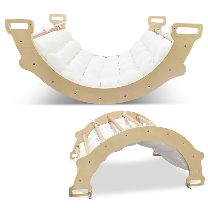 COSTWAY Kletterbogen mit weichem Kissen, Kletterdreieck zum Wippen, Klettern und Krabbeln, Indoor Kl