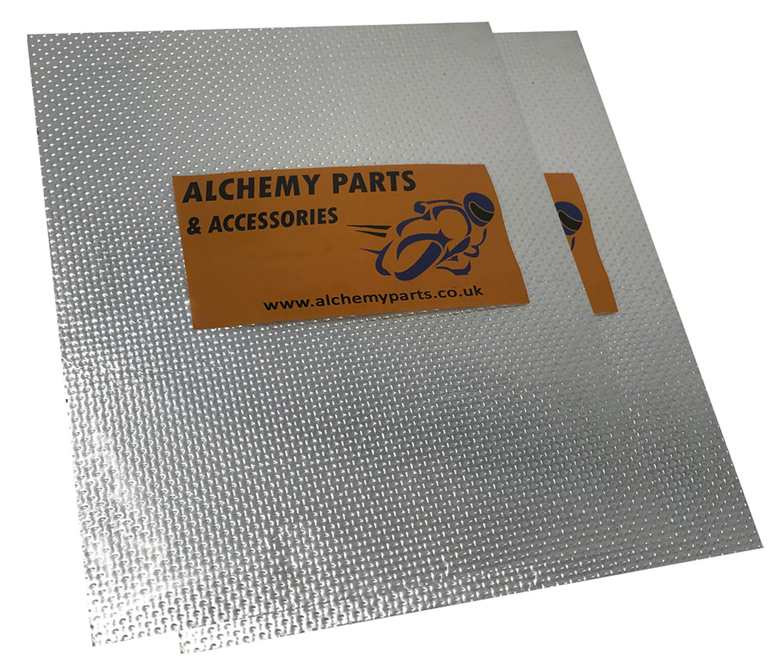 Alchemy Parts 2 X Selbstklebend Auspuff Motor Hitzeschutz Blatt 40 x 33cm Ideal Für Motorrad Auto -