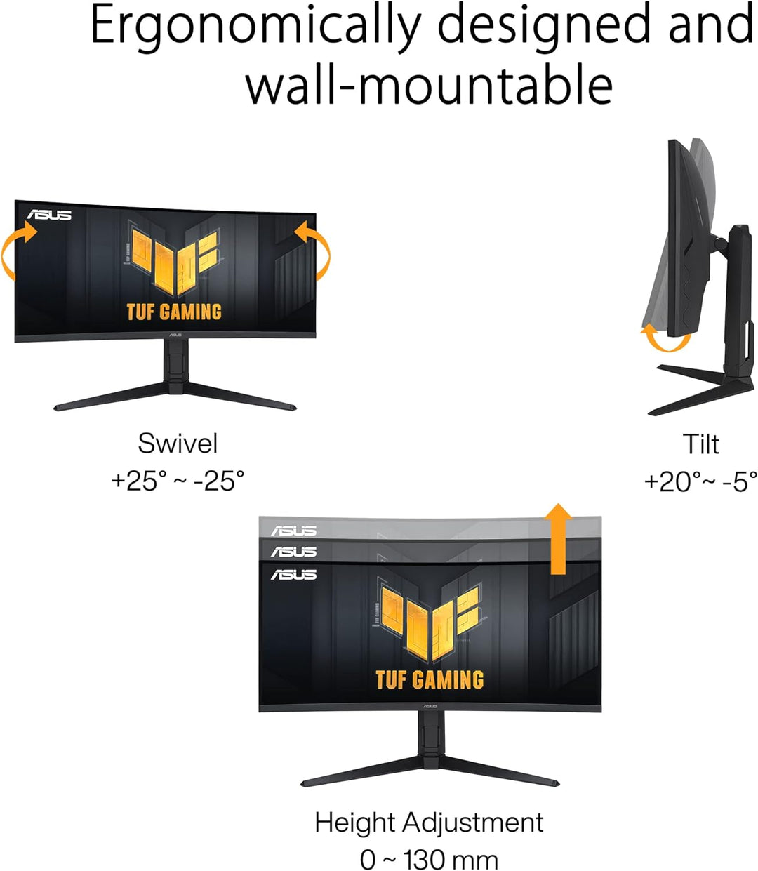 ASUS TUF Gaming VG34VQEL1A | 34 Zoll UWQHD Curved Monitor | 100 Hz, 1ms MPRT, FreeSync, HDR 10 | VA