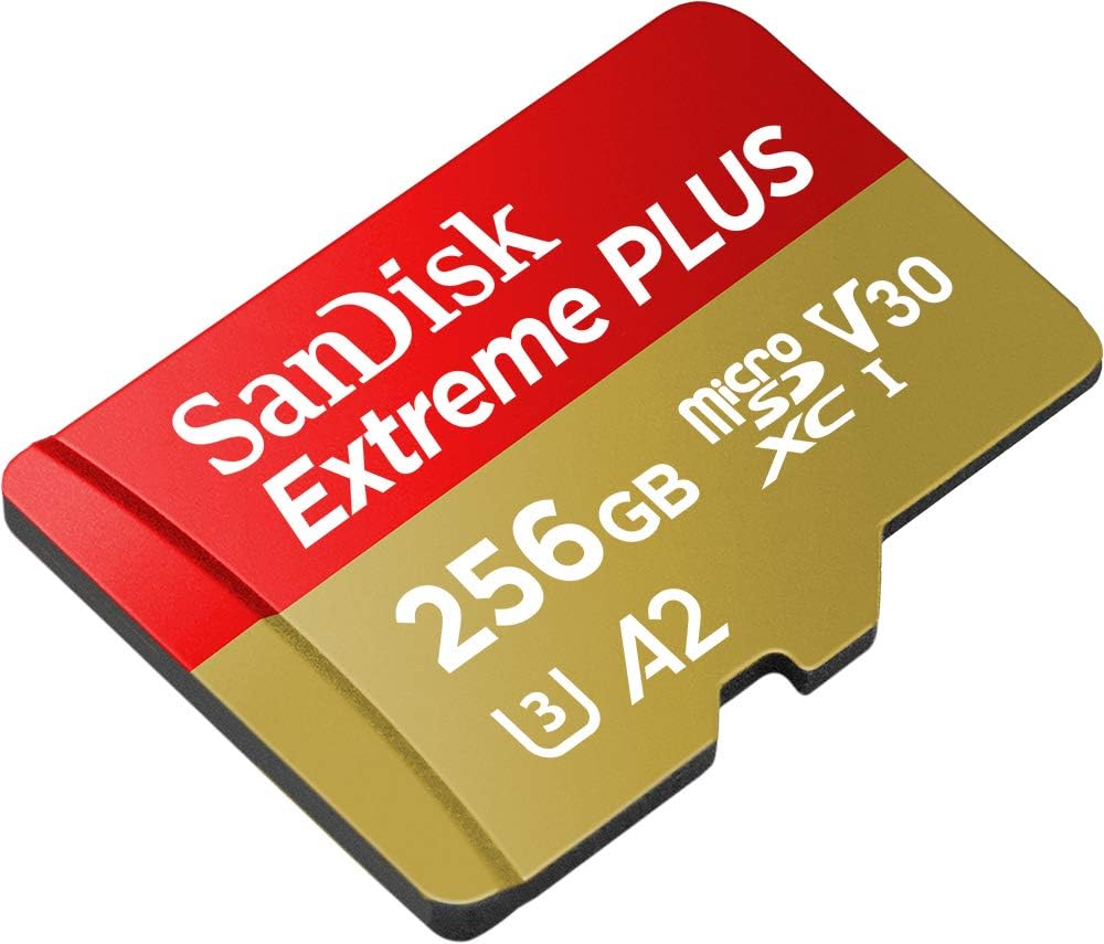 SanDisk Extreme PLUS 256 GB microSDXC Memory Card + SD Adapter with A2 App Performance up to 170 MB/