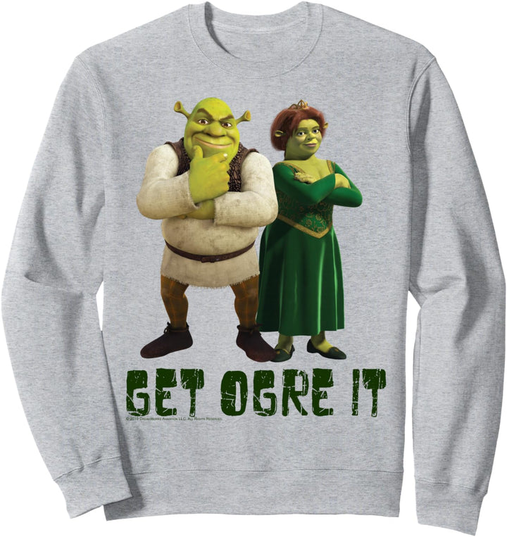 Shrek Fiona & Shrek Get Ogre It Text Poster Sweatshirt