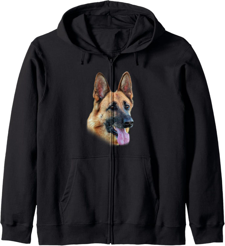 Deutscher Schäferhund Gesicht Kapuzenjacke