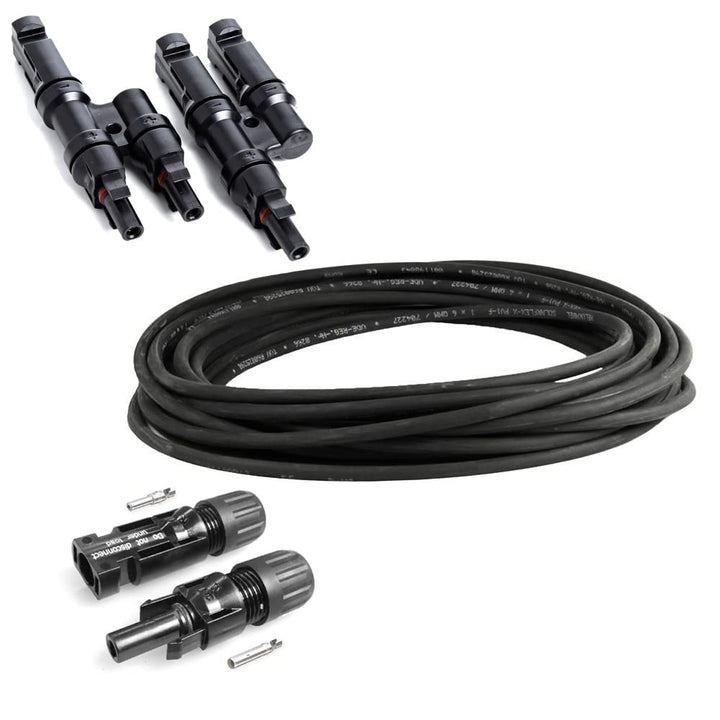 Offgridtec© Solar Connection Kit 2 4mm² - 10m Solarkabel + MC4 Steckverbindungen + Offgridtec Y-Abzw