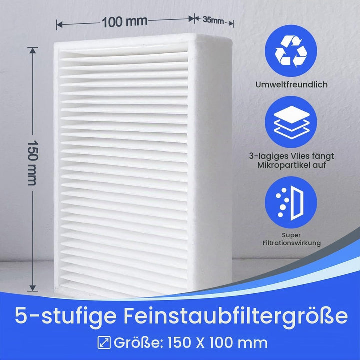 effektiver Feinstaubfilter für Laserdrucker, 150 x 100 mm, 1 Stück, 1 stück