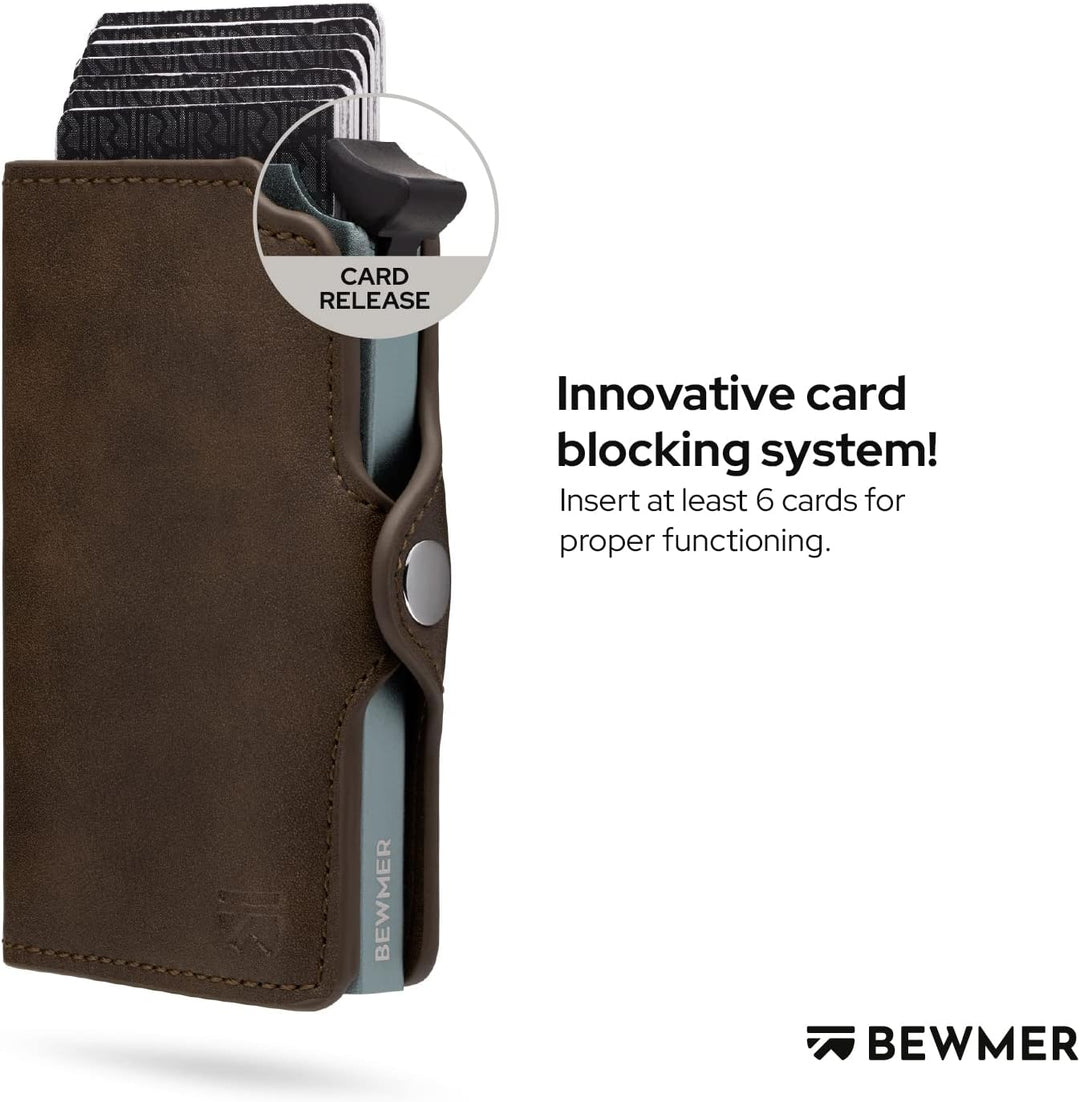 BEWMER 1 Geschütztes Kartenetui | Slim Wallet für Männer und Frauen | Kartenhalter mit RFID-Schutz u