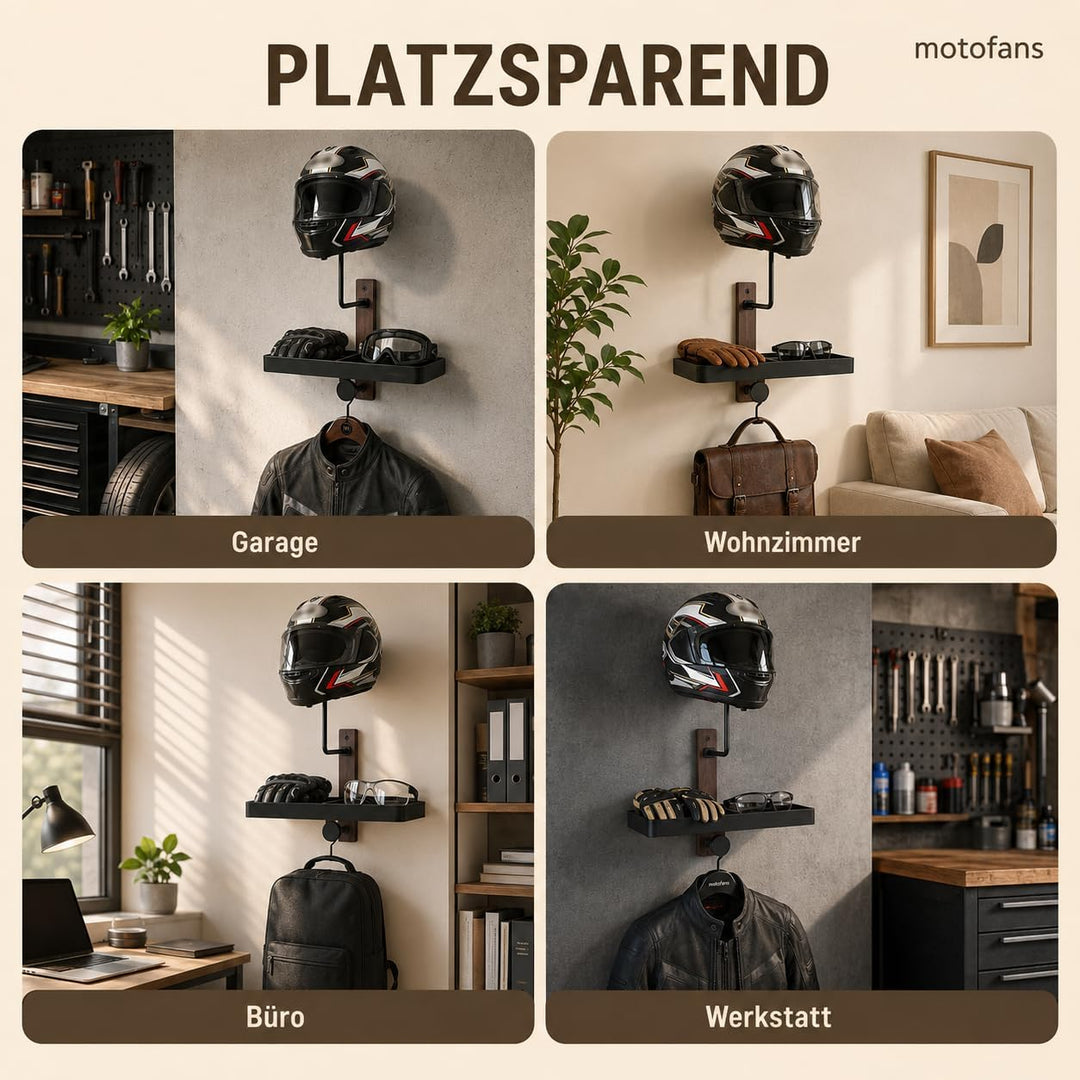 Helmhalterung Wand, Motorrad Garderobe, Motorradhelm Halterung Wand, Geschenke für Motorradfahrer Fu