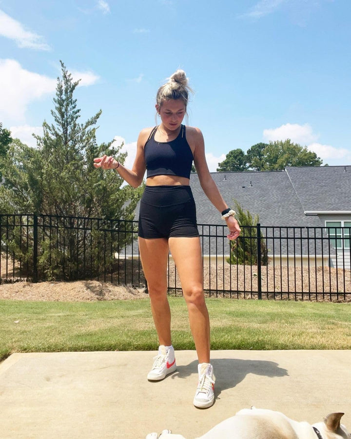 TomTiger Yoga-Shorts für Damen, Bauchkontrolle, hohe Taille, Biker-Shorts, Training, Po-Heben, Strum