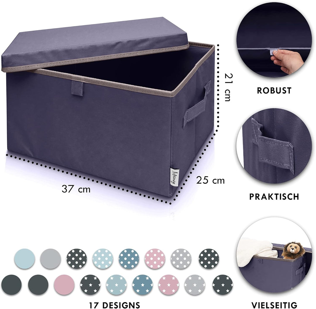2-Set Aufbewahrungsbox Kinder (37x25x21cm) I Aufbewahrungskorb für Kinderzimmer und Wohnbereich I Ki