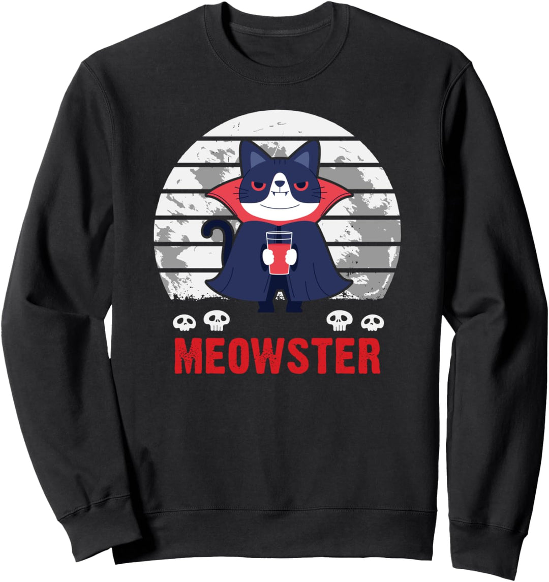 Halloween Katzenmonster, Meowster, Vampirkätzchen Sweatshirt