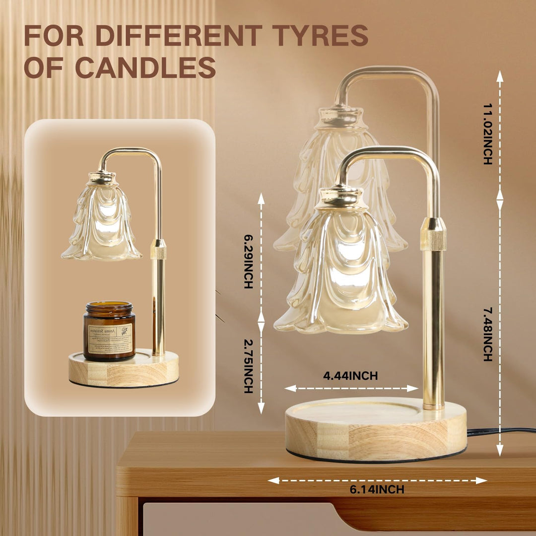 Candle Warmer Lamp with Timer Electric Adjustable Height Candle Warmer Dimmable Wax Warmer Lamp Jar