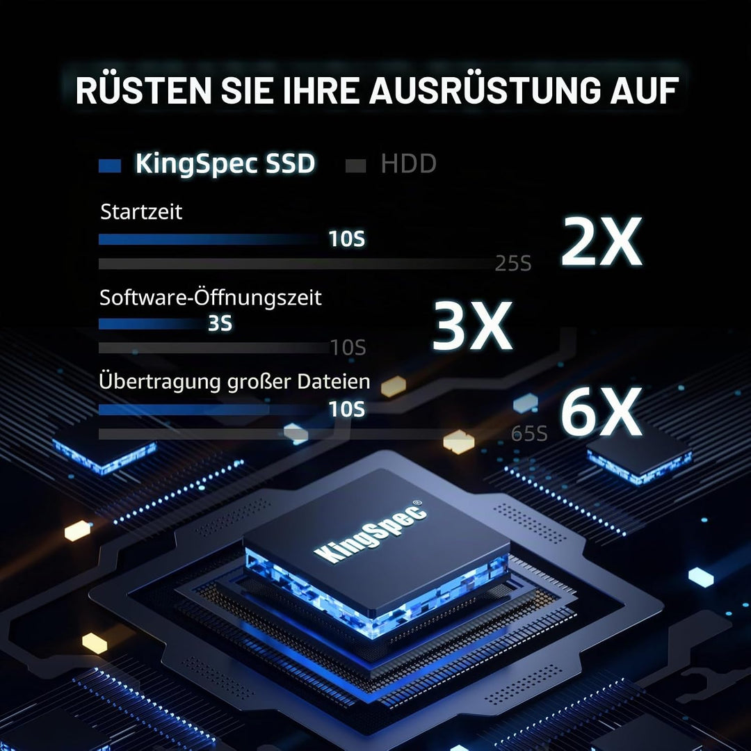 KingSpec 512GB 2 5 Zoll SATA SSD, 2.5 inch SATA III 6Gb/s Interne Solid State Festplatte - 3D NAND F