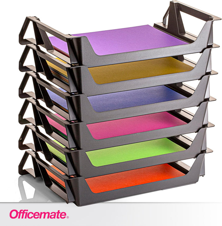 Officemate OIC Achieva Briefablage, seitlich, recycelt, Schwarz, 6 Stück (26212), 1