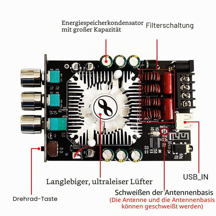 WANGCL 2 * 160W TDA7498E Leistungs-Subwoofer Stereo-Verstärker-Platine Bluetooth-kompatibel 2.0 K Kl