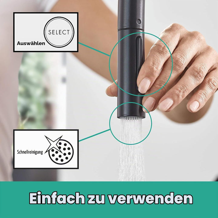 hansgrohe Küchenarmatur Talis M54 (Wasserhahn Küche, 360° schwenkbar, ausziehbare Brause mit 2 Strah