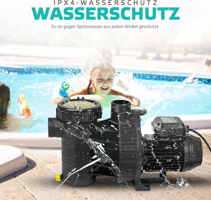 well2wellness Selbstansaugende Filterpumpe Aqua Plus 8 | Umwälzpumpe | Leise Nutzung | Einfache Nutz