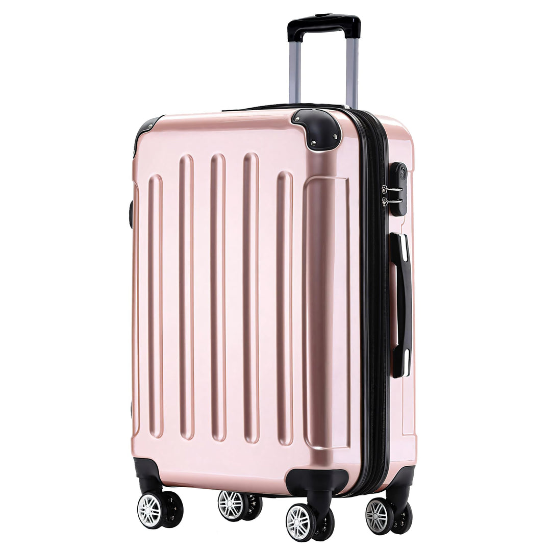 BEIBYE Zwillingsrollen 2048 Hartschale Trolley Koffer Reisekoffer in M-L-XL-Set in 15 Farben (Rosago