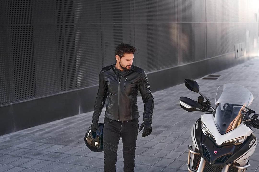 SHIMA HUNTER Motorrad Jacke Herren mit Protektoren Leder Rückenprotektor Motorradjacke Sommer Schutz