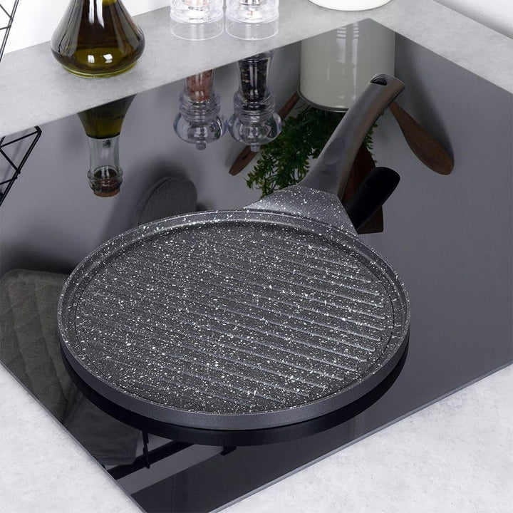 orion group Grillpfanne Grill Pfanne Aluminiumguss Antihaftbeschichtete für Gas Induktion Ø 27 cm GR