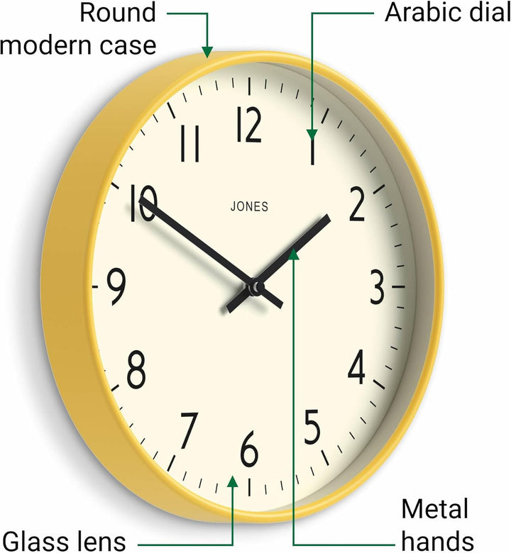 JONES CLOCKS® Studio Runde Wanduhr – Runde Uhr – Moderne Uhr – Designer Wand Uhren – Küchenuhr – Woh