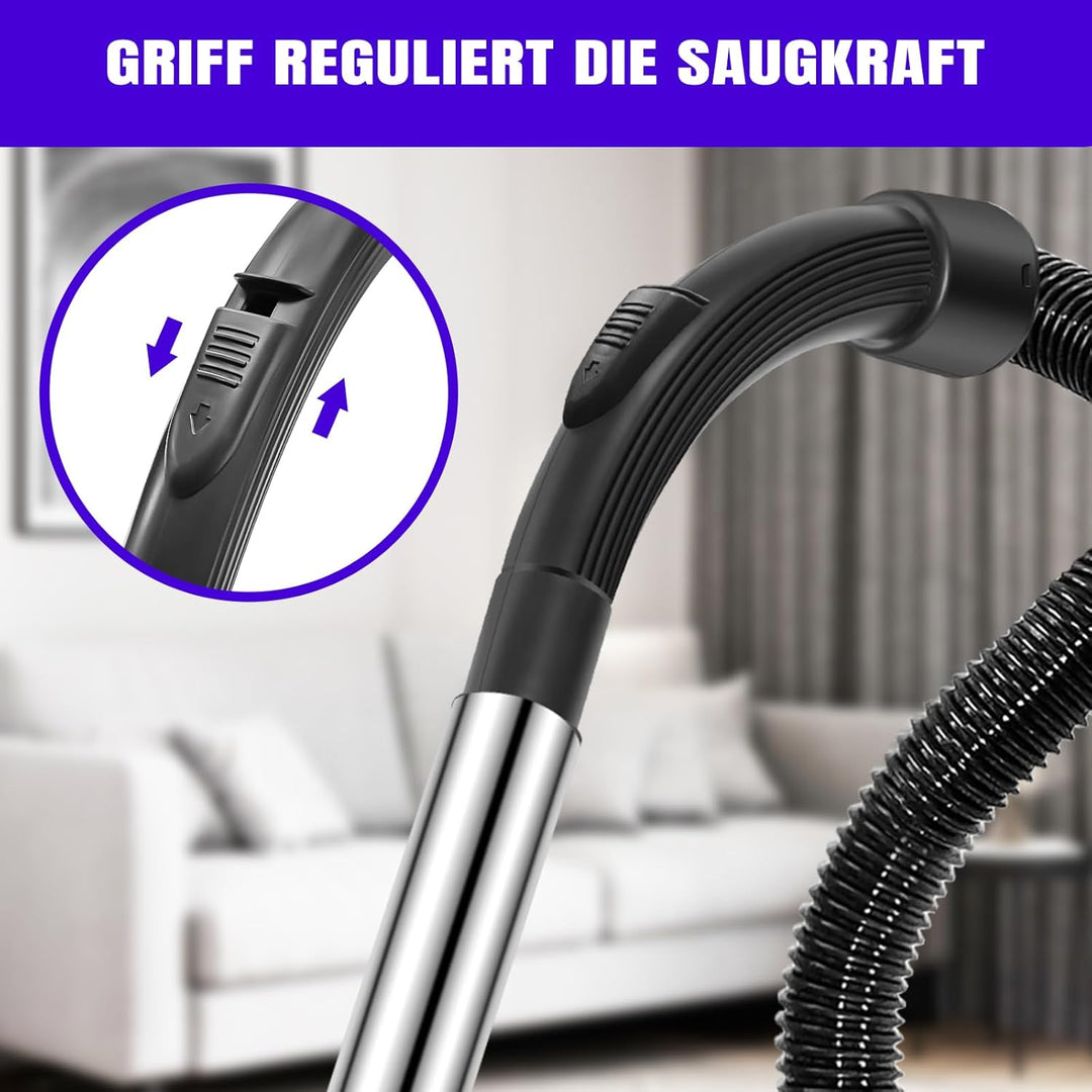 Staubsauger für Tierhaare 1500W - Zylinder Staubsauger ohne Beutel mit 5m Teleskoprohr für alle Böde