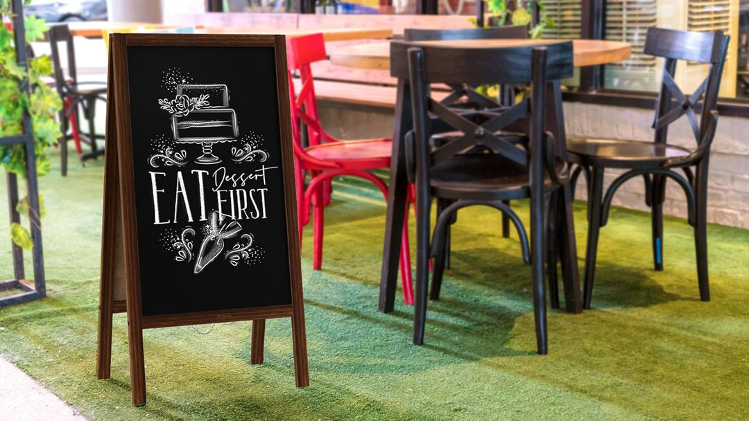 ALLboards Kundenstopper mit lackiertem Holzrahmen 100x60cm, Werbetafel, Gehwegaufsteller, Aufsteller