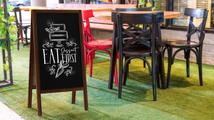 ALLboards Kundenstopper mit lackiertem Holzrahmen 100x60cm, Werbetafel, Gehwegaufsteller, Aufsteller