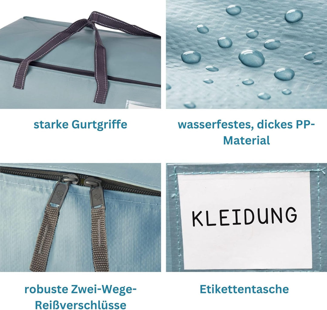 VENO 102 Liter Grosse Aufbewahrungstasche mit Deckel, Strapazierfähige Griffe und Reissverschlüssen