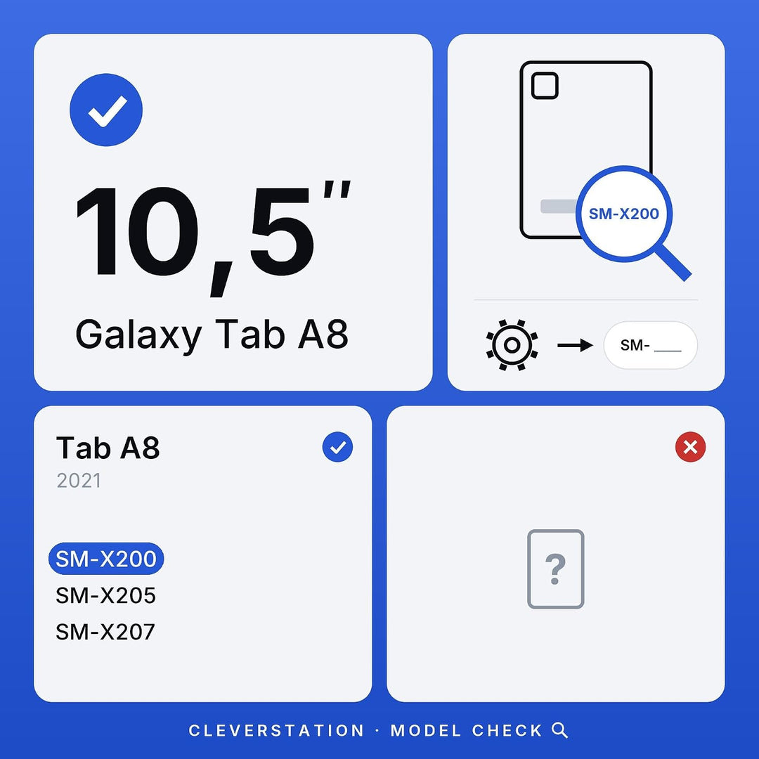 Tablet Wandhalterung für Samsung Galaxy Tab A8 (10,5 Zoll) - Passgenauer &amp; Flacher Rahmen für Smart