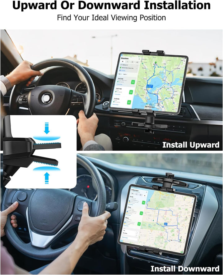 Oilcan Auto CD Schlitz Tablet Halterung, CD Player Tablet Autohalterung Vorne mit Upgrade-Teleskop-A