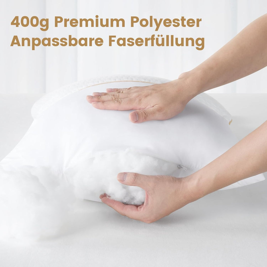 BedStory Kopfkissen 40x40 2er Set mit abziehbarem Bambusfasern Bezug, Antimilben und antibakteriell