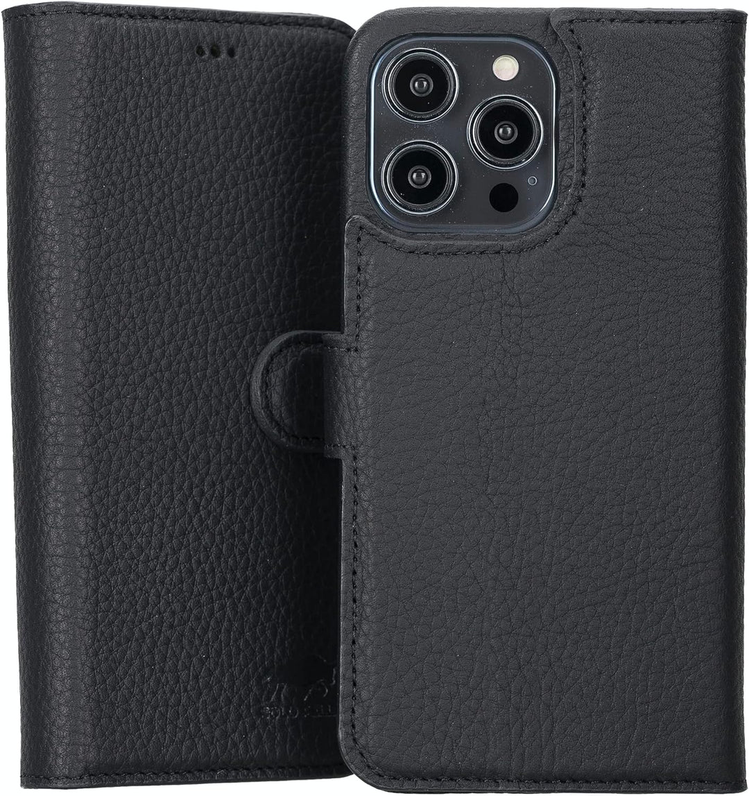 Solo Pelle Lederhülle kompatibel für iPhone 14 Pro Max in 6.7 Zoll abnehmbare Hülle (2in1) inkl. Kar