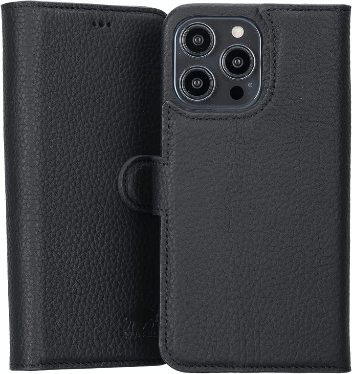 Solo Pelle Lederhülle kompatibel für iPhone 14 Pro Max in 6.7 Zoll abnehmbare Hülle (2in1) inkl. Kar