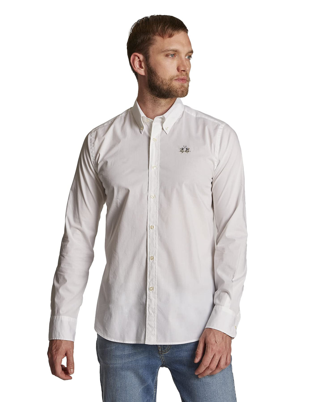 La Martina - Herrenhemd Slim fit, Signalweiss, Man XL Weiss, XXL
