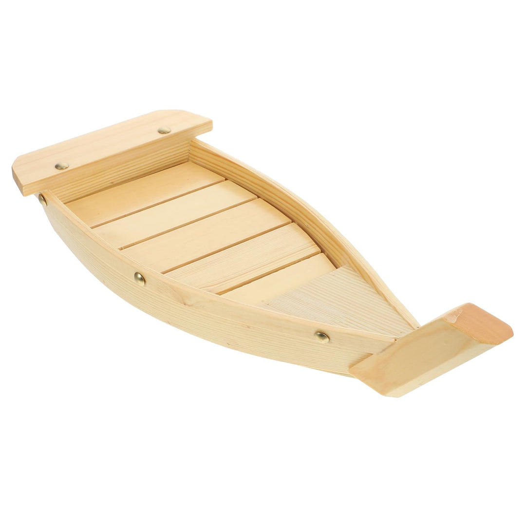 Cabilock Holz Sushi Serviertablett Boot Board Platte für Restaurant nach Hause (L Grösse) 42 x 17 x