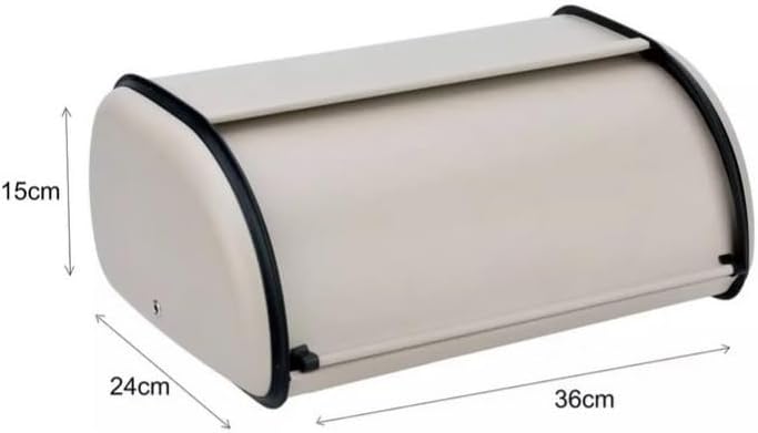Brotkasten aus Stahl (Creme, Kleine 36cm x 24cm x 15cm) Creme Kleine 36cm x 24cm x 15cm, Creme Klein