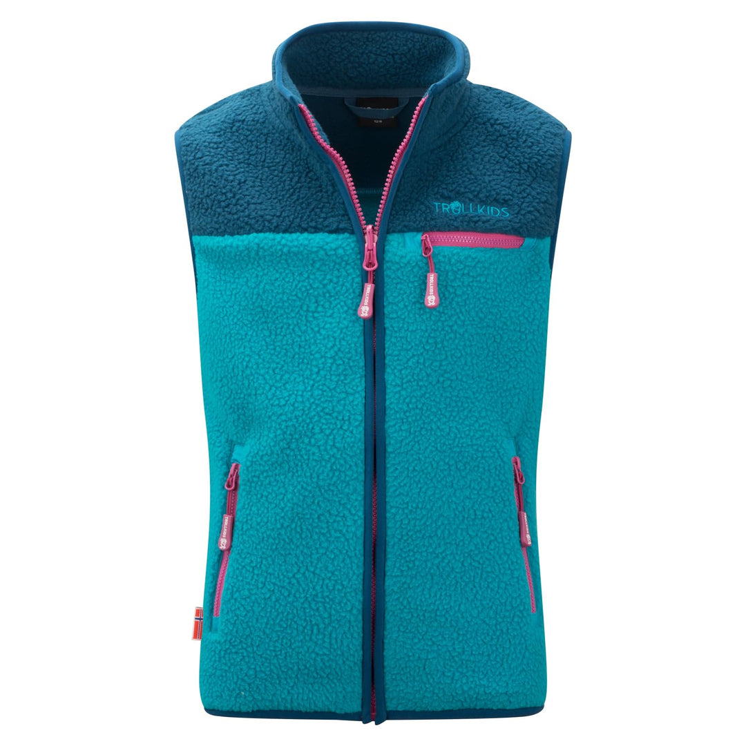 Trollkids Kids Hemsedal Vest Standard 152 dark turquoise/madeira blue, Standard 152 dark turquoise/m