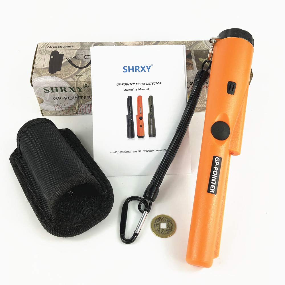 Metal Detectors Portable Gold Hunter GP-POINTER Orange Gold Finder Hand Held with LED light for Low