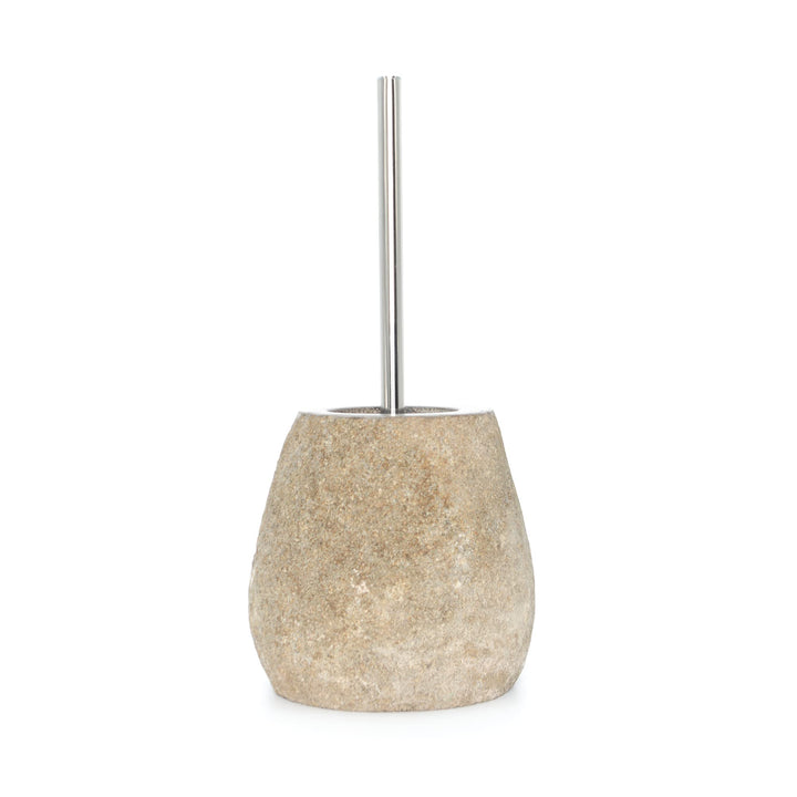 wohnfreuden Flussstein Toilettenbürstenhalter ca. 19 cm Unikat Bad Gäste WC Bürste Zubehör Garnitur